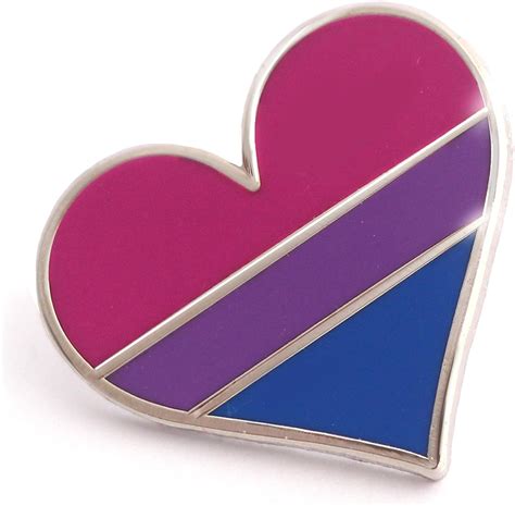 Bisexual Pride Pin Bi Flag Enamel Lapel Heart Gay Pin Brooch Clothing