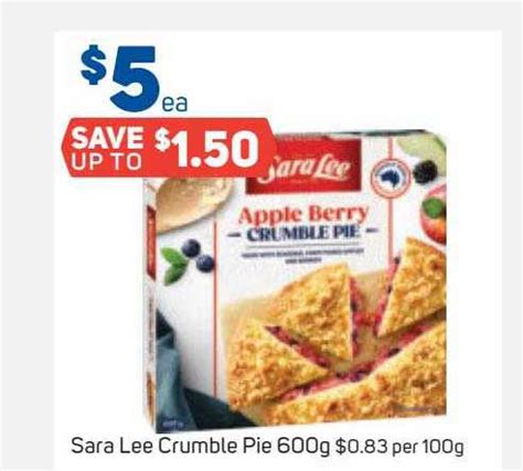 Sara Lee Crumble Pie 600g Offer At Foodland