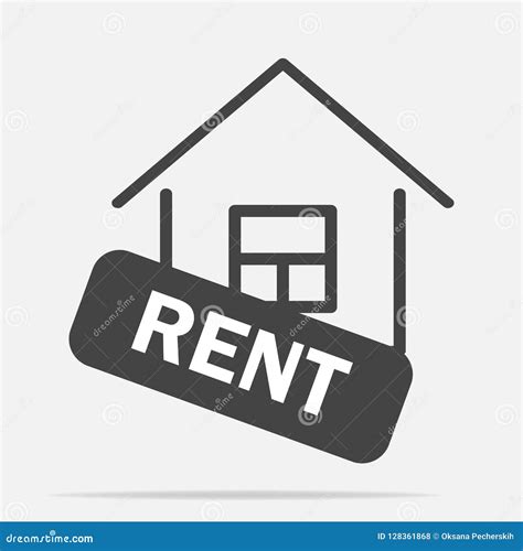 Rent House Vector Icon On Gray Background Business Illustration Stock