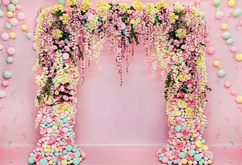 Tea Party Photo Backdrop Door Flowers Backdrops For Photography