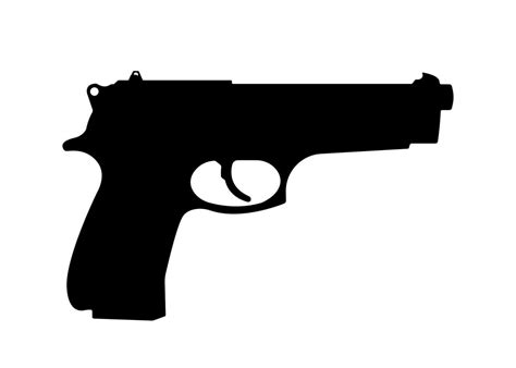 Silueta De Arma De Pistola Ilustración De Arma De Fuego 8052803 Vector