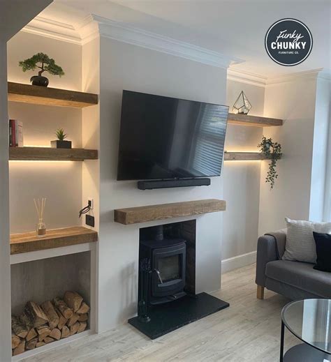 Alcove Floating Shelves And Mantels From £30 Feature Wall Living Room
