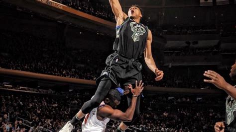 Giannis Antetokounmpo Jumps Over Tim Hardaway Jr In Insane Alley Oop Dunk Youtube