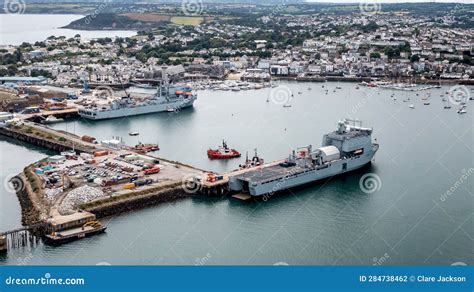 Aerial View Of Falmouth Docks And Town In Cornwall Editorial