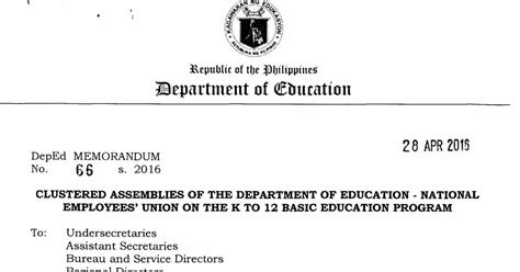 Clustered Assemblies Of The Department Of Education National Employees