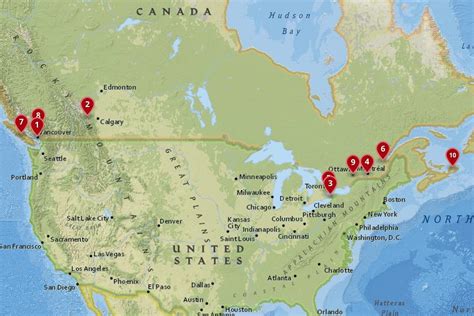 Canada Tourist Attractions Map