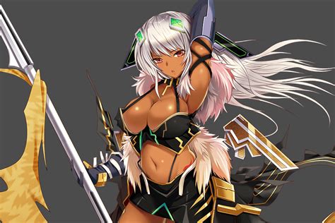 Baal Kamihime Kamihime Project R 1girl Armpits Breasts Cleavage Dark Skin Large Breasts