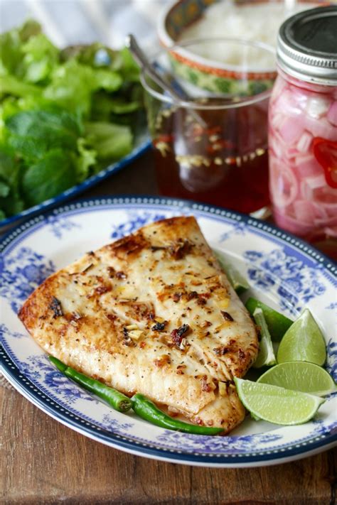 Vietnamese Style Pan Fried Halibut With Lemongrass And Nước Chấm