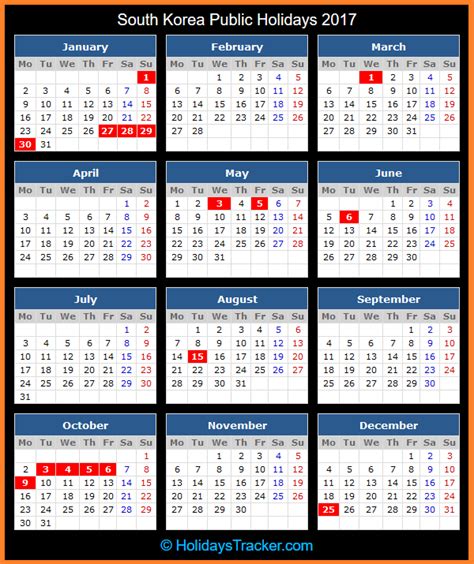 South Korea Public Holidays 2017 Holidays Tracker