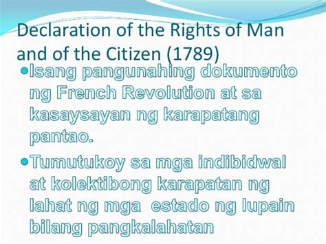 Declaration Of The Rights Of Man Karapatang Pantao