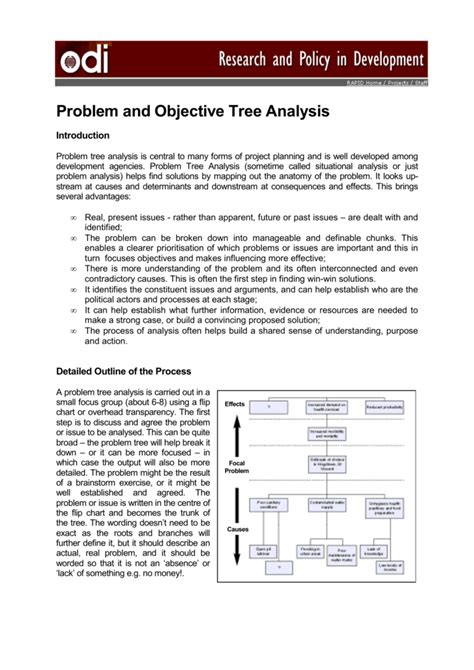 Problem And Objective Tree Analysis