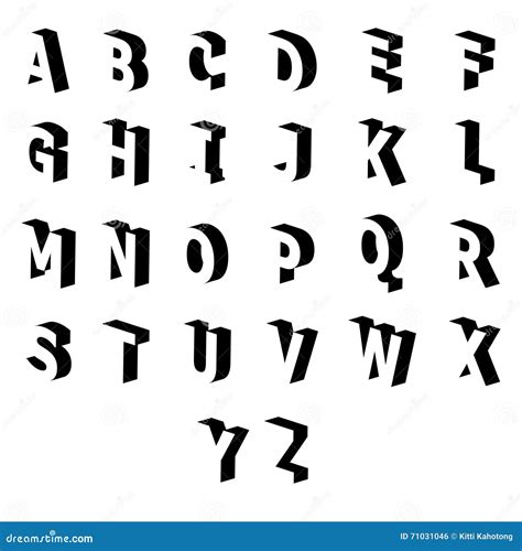 Shadow of Set English Alphabet Stock Vector - Illustration of typeset