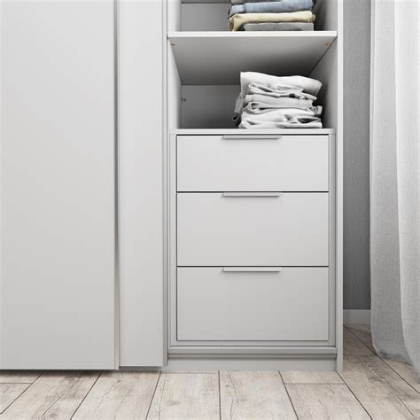 Flexi Storage Large White 3 Drawer Sliding Wardrobe Unit Bunnings New