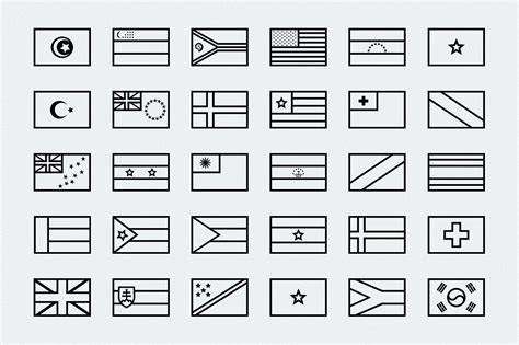 Simplified Outline World Flags Flags Of The World Country Flags
