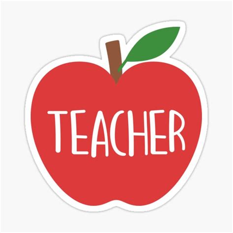 Cute Teacher Red Apple Sticker For Sale By Fatmanabilla Redbubble