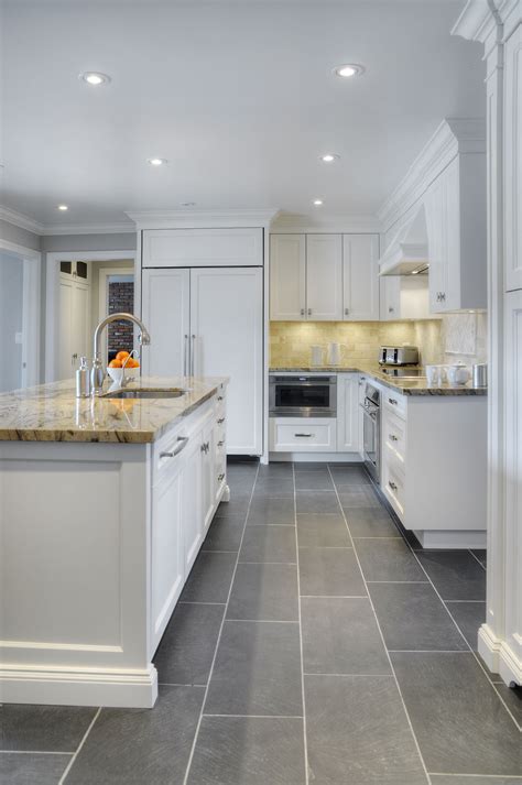 30 Modern Grey Floor Kitchen