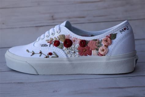 Embroidered Vans Shoes Custom Hand Embroidery To Order Etsy