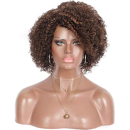 Amazon Kalyss Short Afro Kinky Curly Wigs For Women Side Curved Part Natural Looking Big