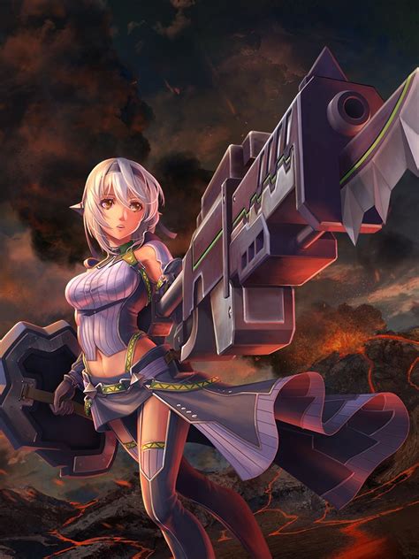 1girl armor highres monster hunter solo weapon inside games 2d design picture search manga