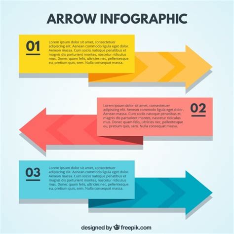 Arrow Infographic In Flat Design Free Vector