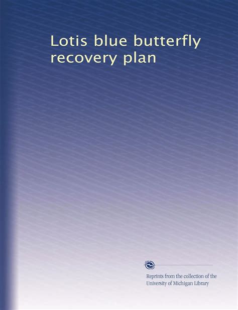 Lotis Blue Butterfly Recovery Plan Books