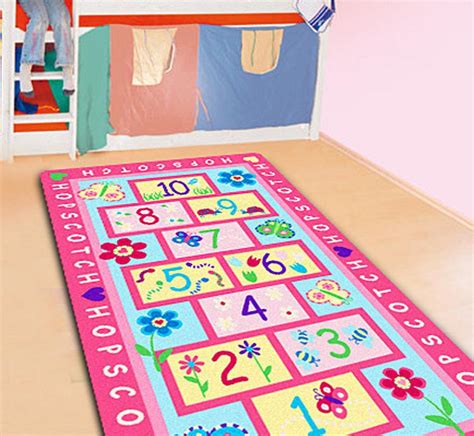 Same day delivery 7 days a week £3.95, or fast store collection. Pink Kids Rug with Hopscotch Game Baby Crawling Mat Girls ...