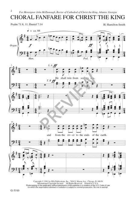 Choral Fanfare For Christ The King By H Hamilton Smith Octavo Sheet