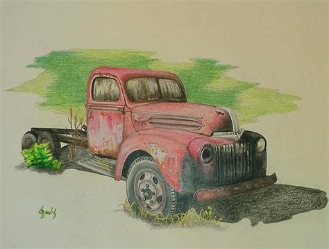Here presented 63+ easy truck drawing images for free to download, print or share. Once Red by Lew Davis | Colorful drawings, Truck art, Art cars