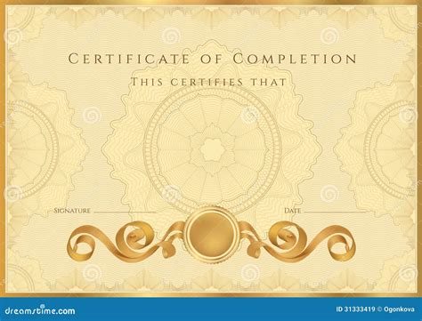 Golden Certificate Diploma Background Template Royalty Free Stock