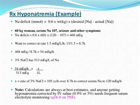 Hyponatremia Correction Formula