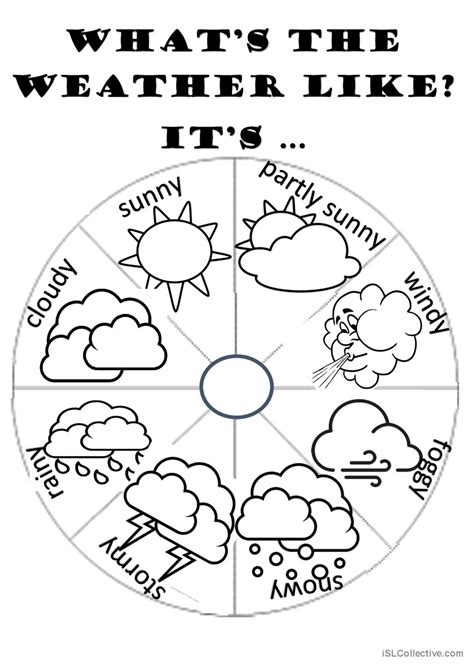 Weather Wheel General Gramma English Esl Worksheets Pdf And Doc