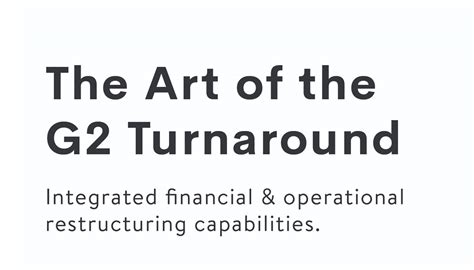 The G2 Turnaround Revitalizing Financial And Operational Performance