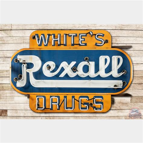 Whites Rexall Drugs Double Sided Porcelain Neon Sign Tac 875