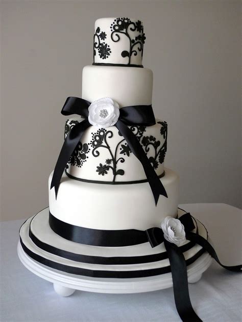Cakebee Elegant Black And White Wedding Cakes
