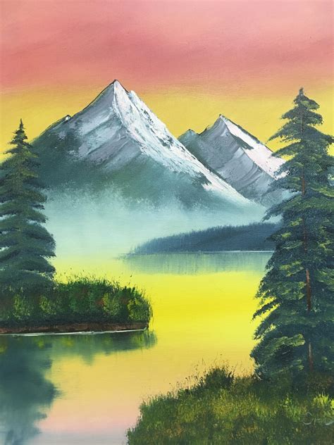 Sunset Mountain First Painting I Ever Did With An Instructor R