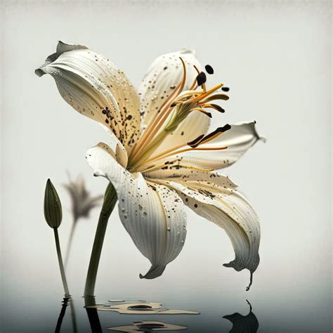 A White Flower With Water Droplets On It S Surface Stock Illustration