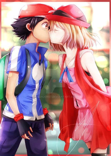 Ash And Serenas Kiss By Ashjon07 On Deviantart