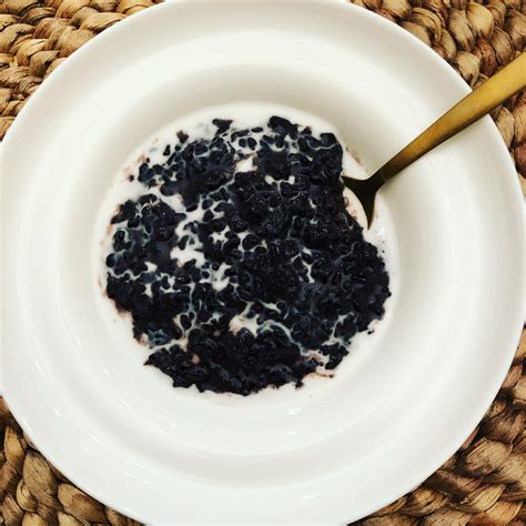 Thai Black Sticky Rice Pudding With Coconut Milk One Of My Favorite