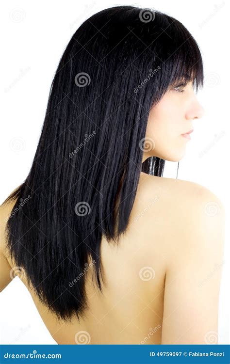 Gorgeous Female Model With Naked Back Profile Stock Image Image Of Attractive Black