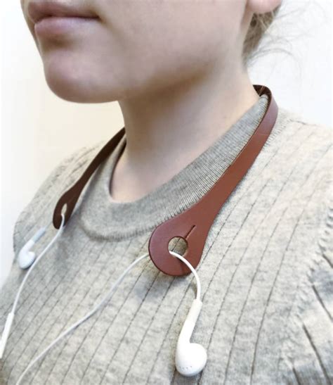 Personalised Leather Headphone Ear Bud Holder Tidy By Holdall And Co