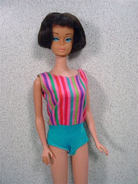 Mattel 1965 Brunette American Girl Barbie Peach Lips From Fourtyfiftysixty On Ruby Lane
