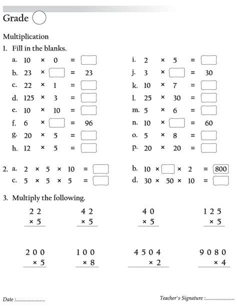 Multiplication Mental Math Worksheets Worksheets For Kindergarten