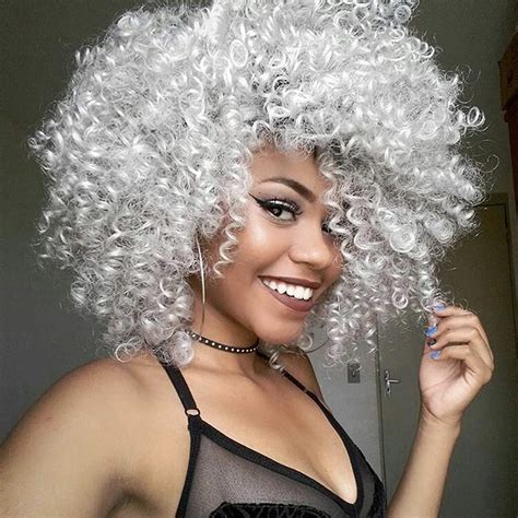 ELIM Gray Wigs for Black Women Afro Kinky Curly Hair Wig African ...