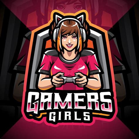 Gamer Girls Esport Mascot Logo Stock Vector Illustration Of Badge