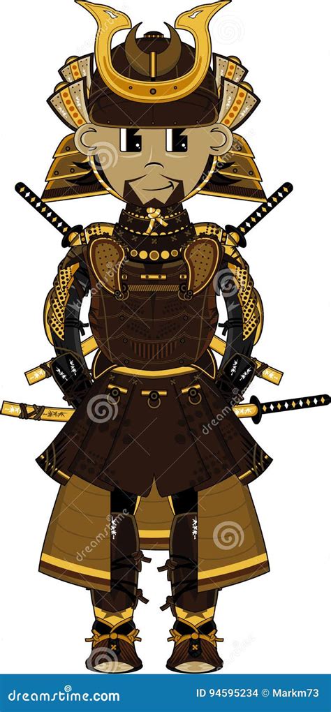 Cartoon Japanese Samurai Warrior Stock Vector Illustr