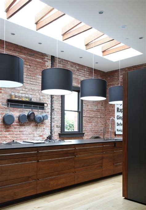 95 Stylish Kitchens With Brick Walls And Ceilings - DigsDigs
