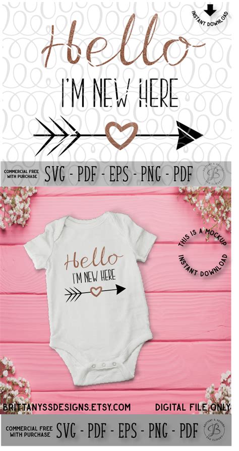 Hello World Svg New Here Svg Baby Svg Baby Cut Files Etsy Baby Svg