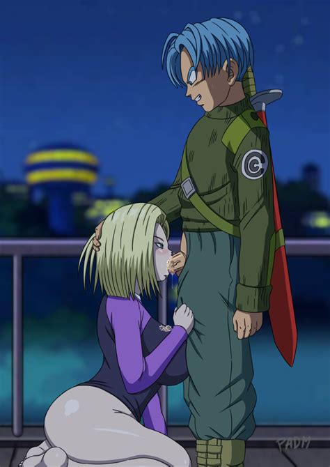 Rule 34 Android 18 Ass Blonde Hair Blue Hair Blush Bottomless Breasts