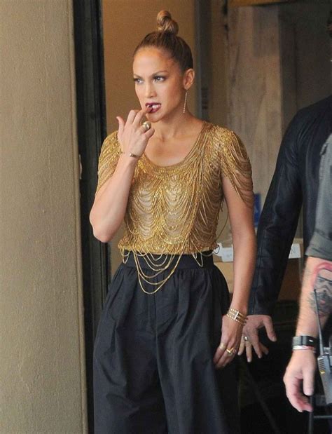 jennifer lopez arriving on the set of american idol in hollywood