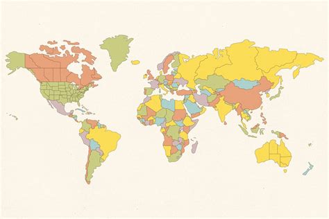 Simple Detailed World Map Custom Designed Illustrations Creative Market